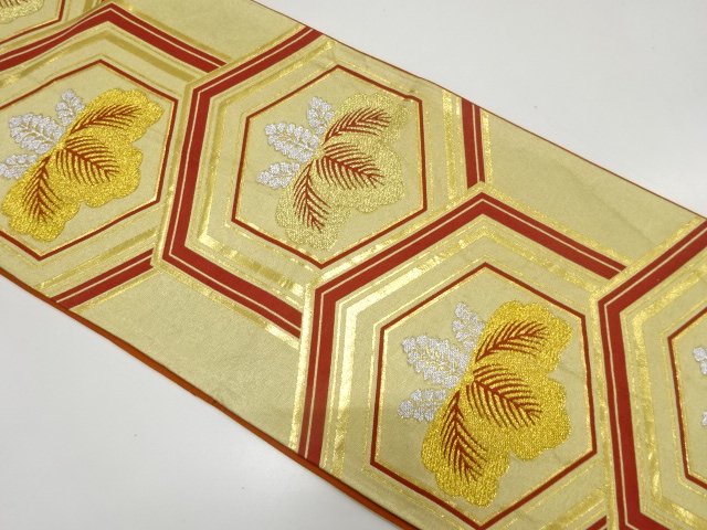 JAPANESE KIMONO / ANTIQUE TORTOISESHELL / PAULOWNIA PATTERN WOVEN FUKU